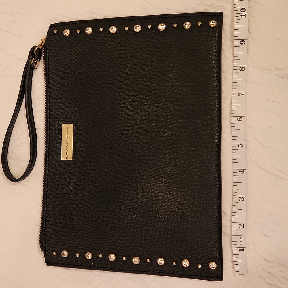 New York & Company Black Wristlet with Stud Details